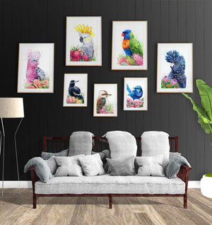 Magpie and Bottlebrush Wall Art