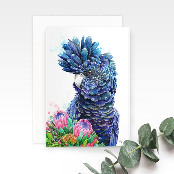 Black Cockatoo Greeting Card