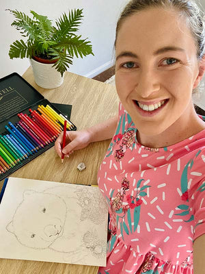 Carlie Edwards drawing Australian Wombat