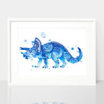 Trish the Triceratops Print