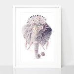 Pink Elephant Nursery Art Print
