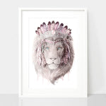 Bohemian Lion - Dusty Pink Print