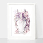 Pink Unicorn Nursery Girls Art Print