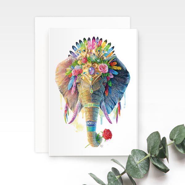 Bohemian Elephant Greeting Card