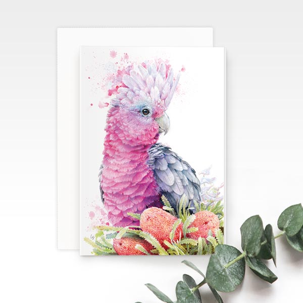 Pink Galah Greeting Card