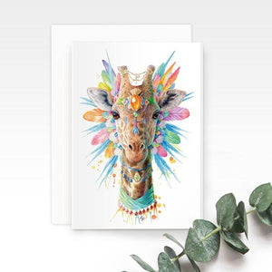 Bohemian Giraffe Greeting Card