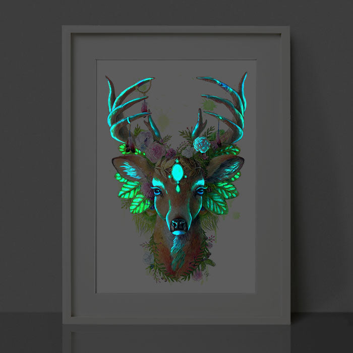 Glow in the Dark Deer Print