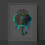 Glow in the Dark Elephant Print