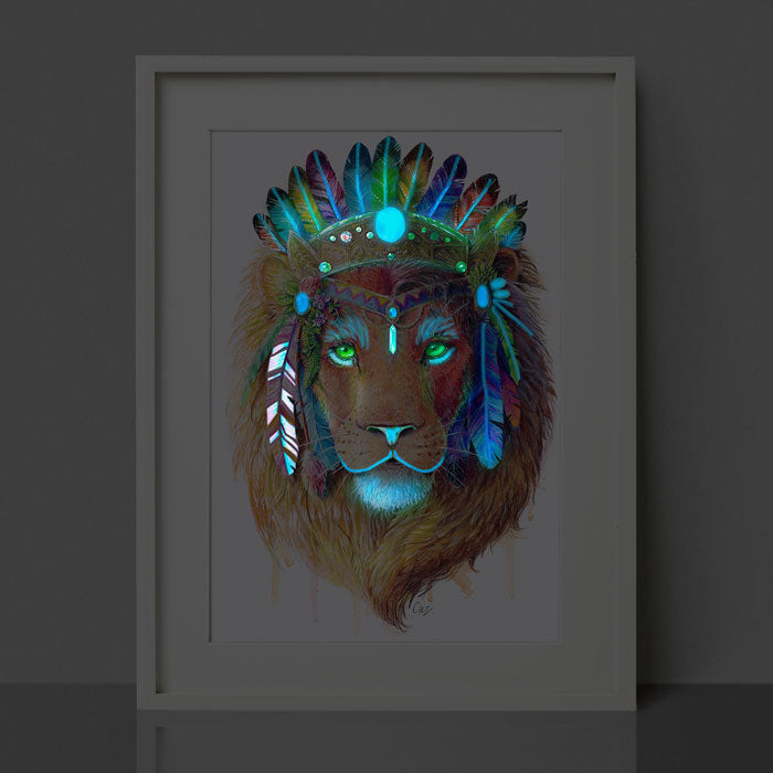 Glow in the Dark Lion Print