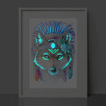 Glow in the Dark Wolf Print