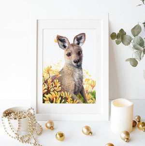 Kangaroo Australian Themed Nursery Art