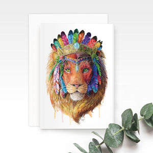 Bohemian Lion Greeting Card