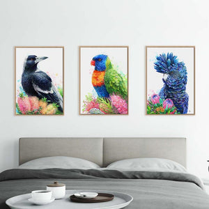 Magpie and Bottlebrush Wall Art