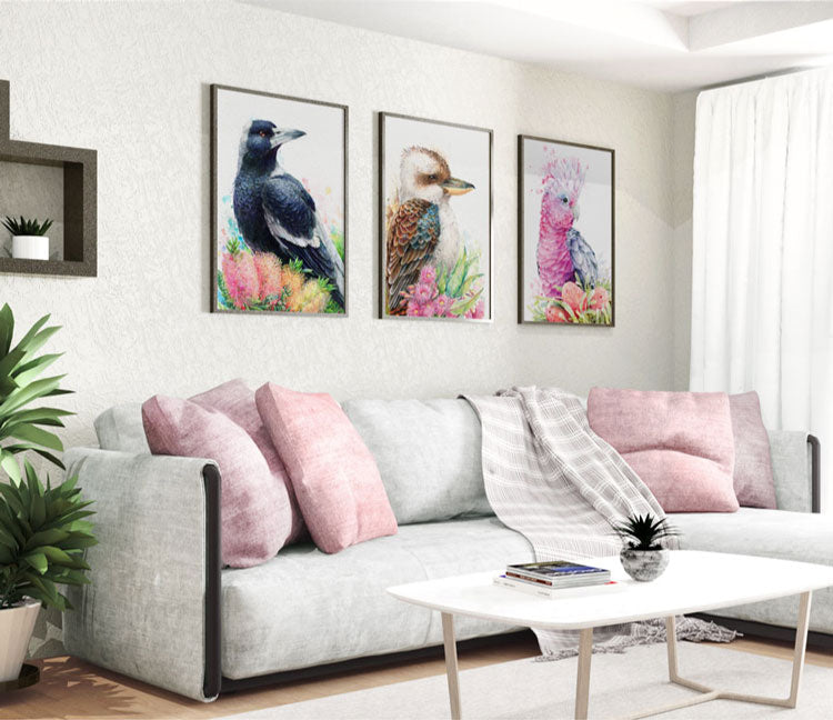 Magpie and Bottlebrush Wall Art