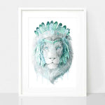 Lion Art Print for Boys Nursery, African Safari Animal Prints