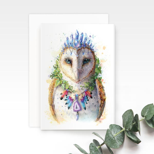 Bohemian Owl Greeting Card