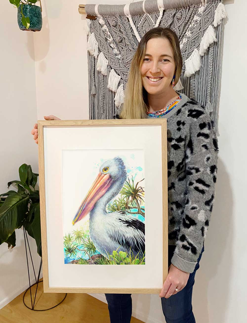 Pelican and Pandanus Wall Art