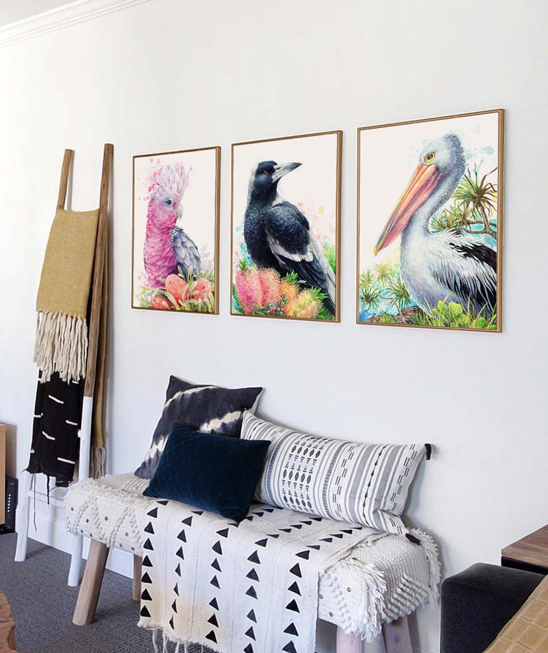 Pelican and Pandanus Art Print