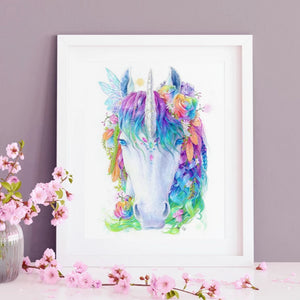 Enchanting Unicorn Prints, Mystical Art Prints, Magical Unicorn Print, Rainbow Unicorn, Girls Bedroom, Earthdrawn Studio