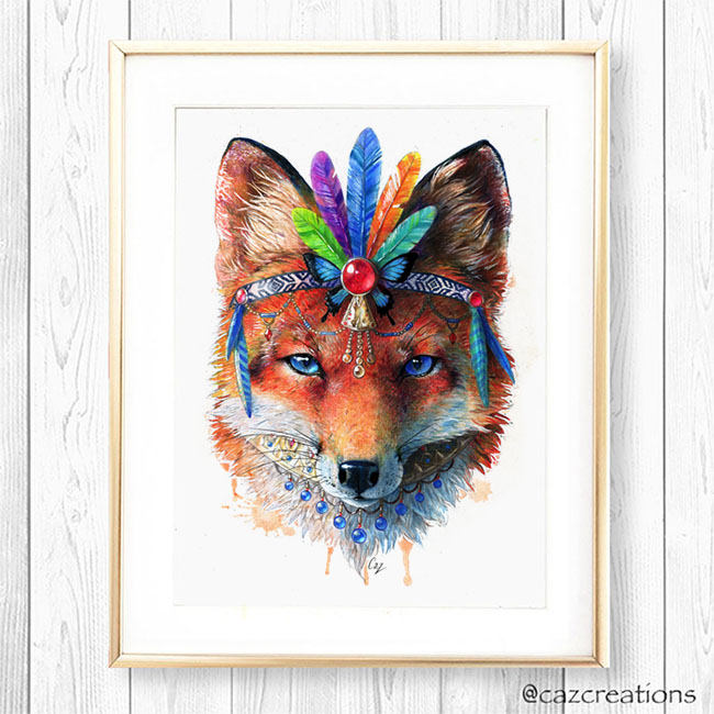 Glow in the Dark Fox Print