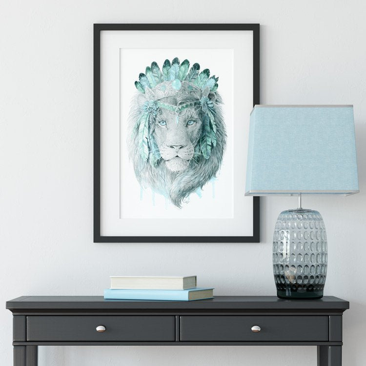 Lion Art Print for Boys Nursery, African Safari Animal Prints