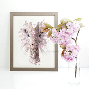 Bohemian Giraffe - Dusty Pink Print