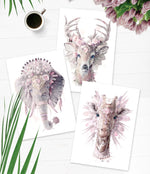 Bohemian Giraffe - Dusty Pink Print