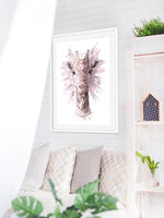 Bohemian Giraffe - Dusty Pink Print