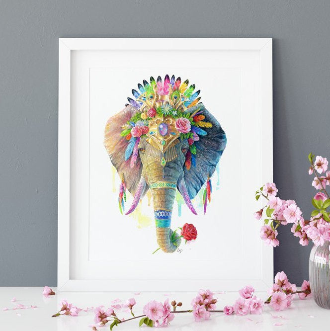 Glow in the Dark Elephant Print