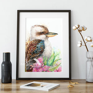 Kookaburra and Gum Blossoms Wall Art