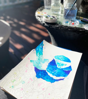 Blue Wren and Geraldton Wax Flower